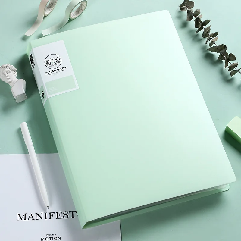 A4 Morandi File Bag Document Organizer Data Book Large Capacity Folder Portfolio 20/30/40 Pages Filing Office Supplies |