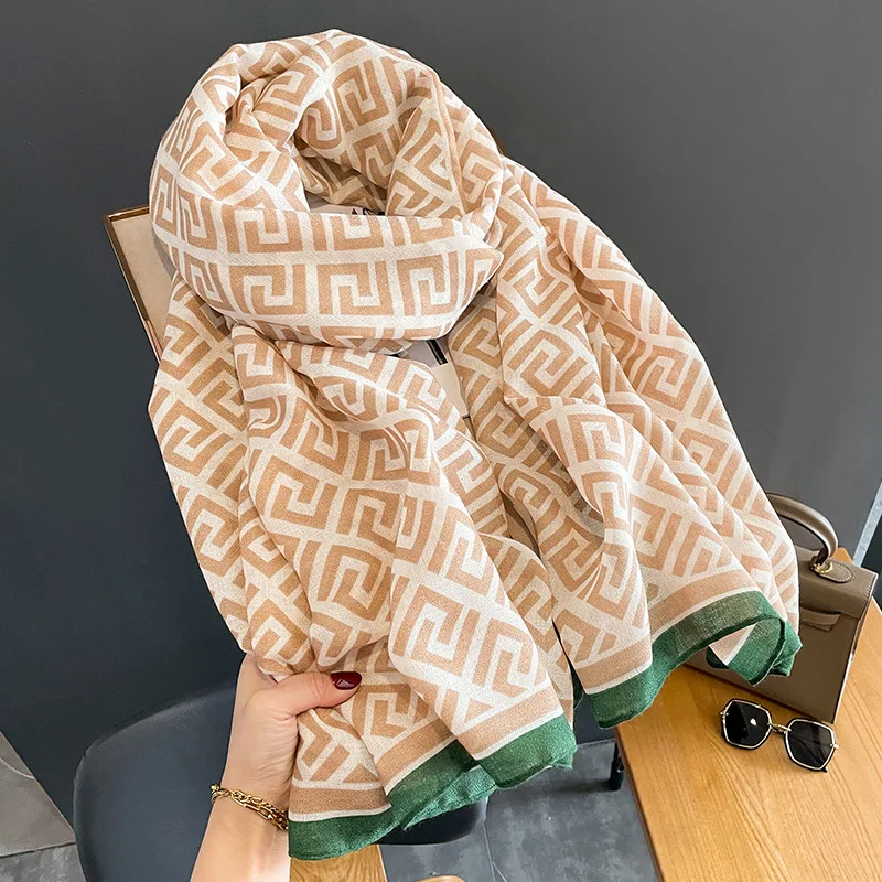 

2023 Luxury Brand Scarf Women Winter Warm Scarves Cotton Hijab Bandana Female Foulard Pashmina Bufanda Shawls and Wraps
