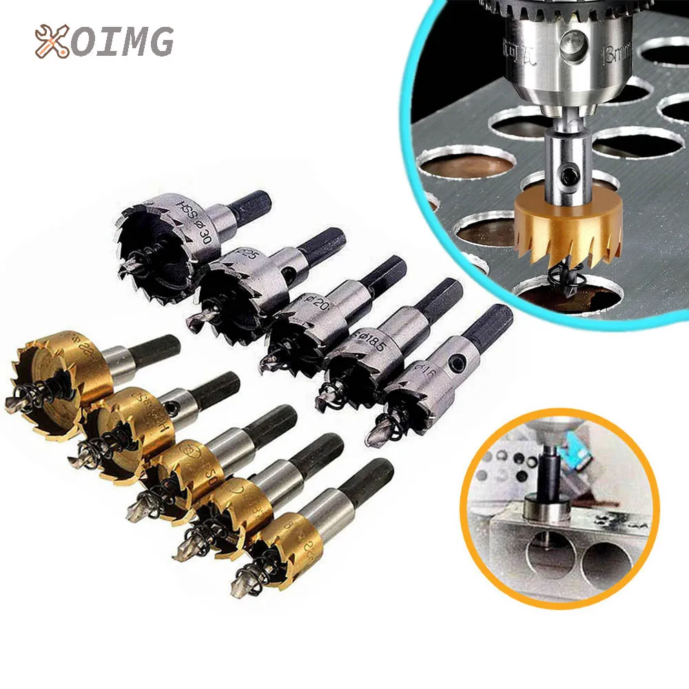 

5-piece Set Woodworking Tools Of High-speed Steel Sawtooth Hole Opener Aluminum Plate Iron Alloy Plate Punching Drill Bits Set