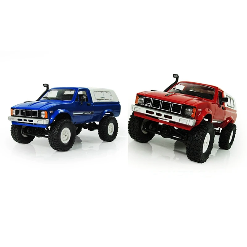 

2Set WPL C-24 1/16 Scale RC Car Rock Crawler 4WD Off-Road Truck Best Toy, Blue & Red