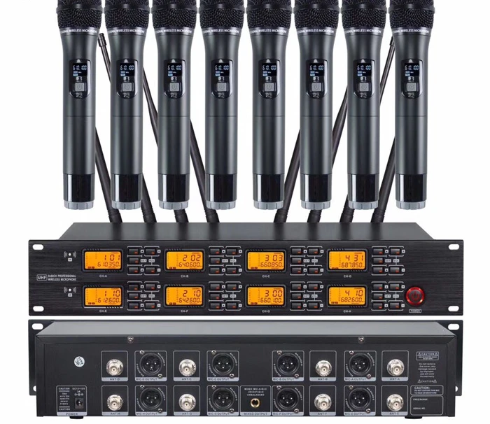 

TKG UR-8000-S 640-690mhz UHF professiona uhf wireless microphone 8 wireless microphone system