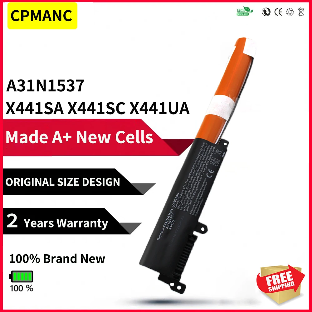 CPMANC A31N1537 Аккумулятор для ноутбука ASUS VivoBook X441 X441SA X441SC X441UA X441UV R414U F441U A441U A441UV 10,8 V 2200mAh