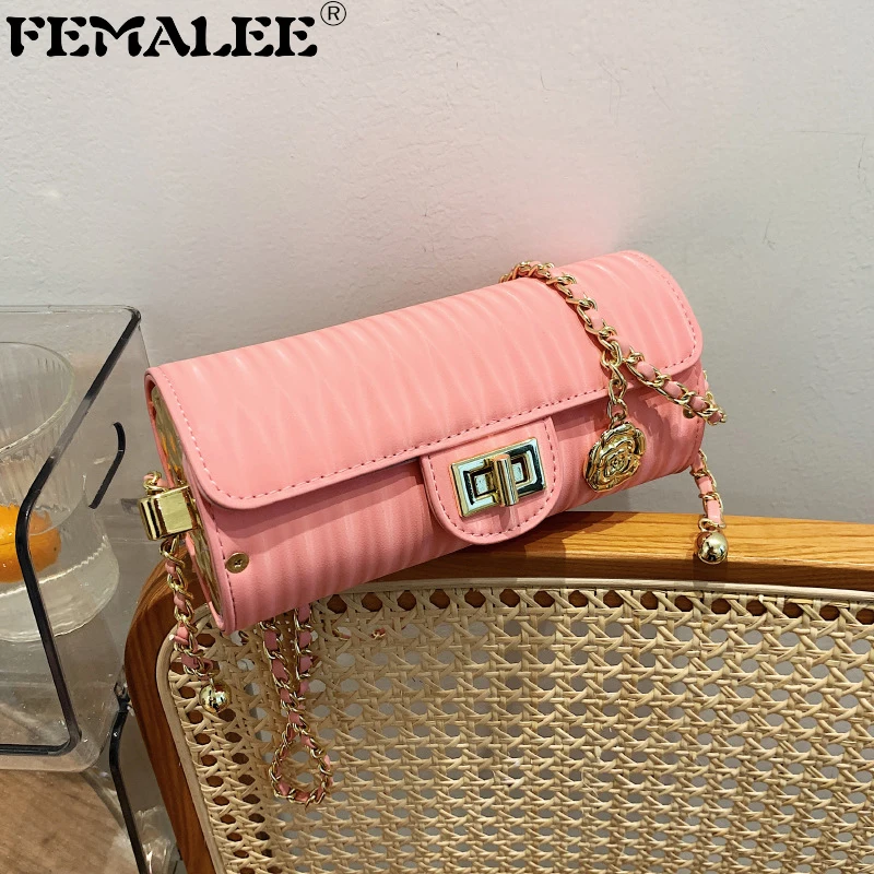 

Candy Color Small Flap Textured Chains Shoulder Purses 2022 Designer Clutch Women Hand bags Ladies Fashion Purses and Handbags