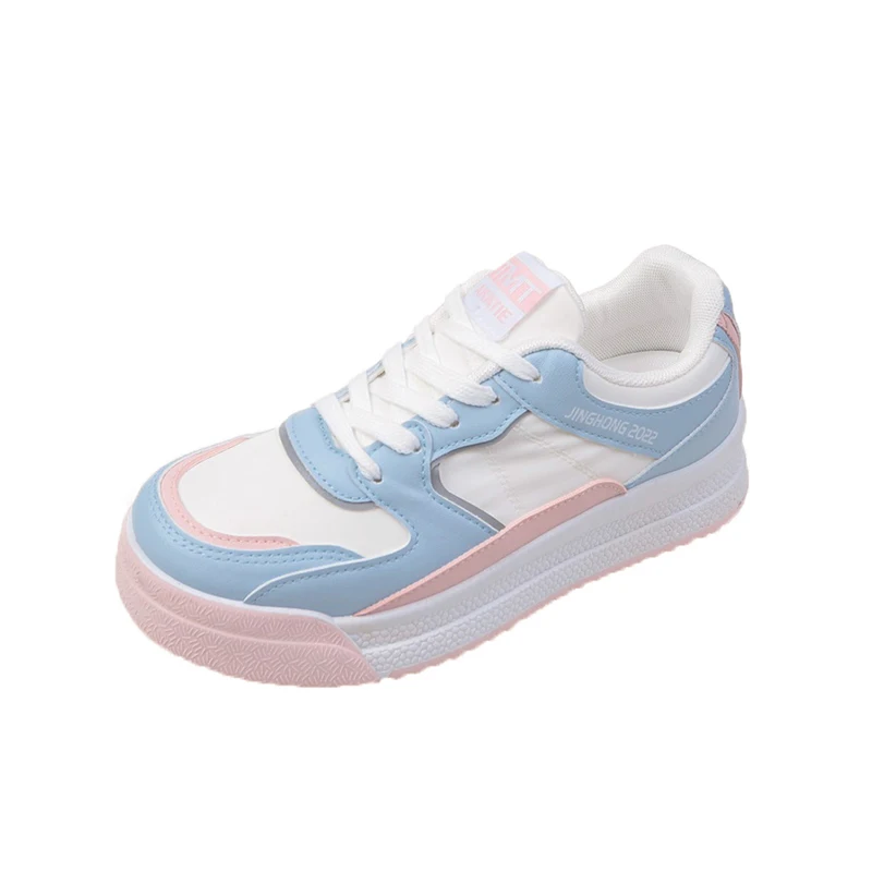 

Spring Women's Shoes White Fashion Round Head Lace Up Thick Bottom Comfortable And Breathable Versatile Casual Board Shoes