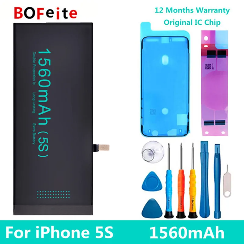 BoFeite Battery For iPhone 5s 1560mAh Replacement Bateria For Apple phone Battery  with Repair Tools Kit