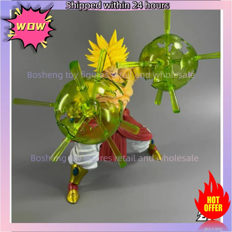 Фото Оригинальный ZT Studio Dragon Ball Z Shf 1/12 Broly Green Yellow Long Hair ZT 01 02 03, коллекция аниме, фигурки, модель игрушки №2