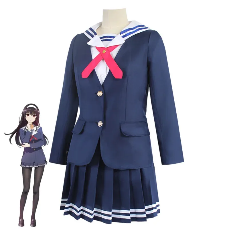 Фото CyAnime Saekano: How Raise A Boring Girlfriend Kasumigaoka Utaha Косплей Костюм JK Школьная форма Пальто Парик Мужчина Женщина Милый Su №3