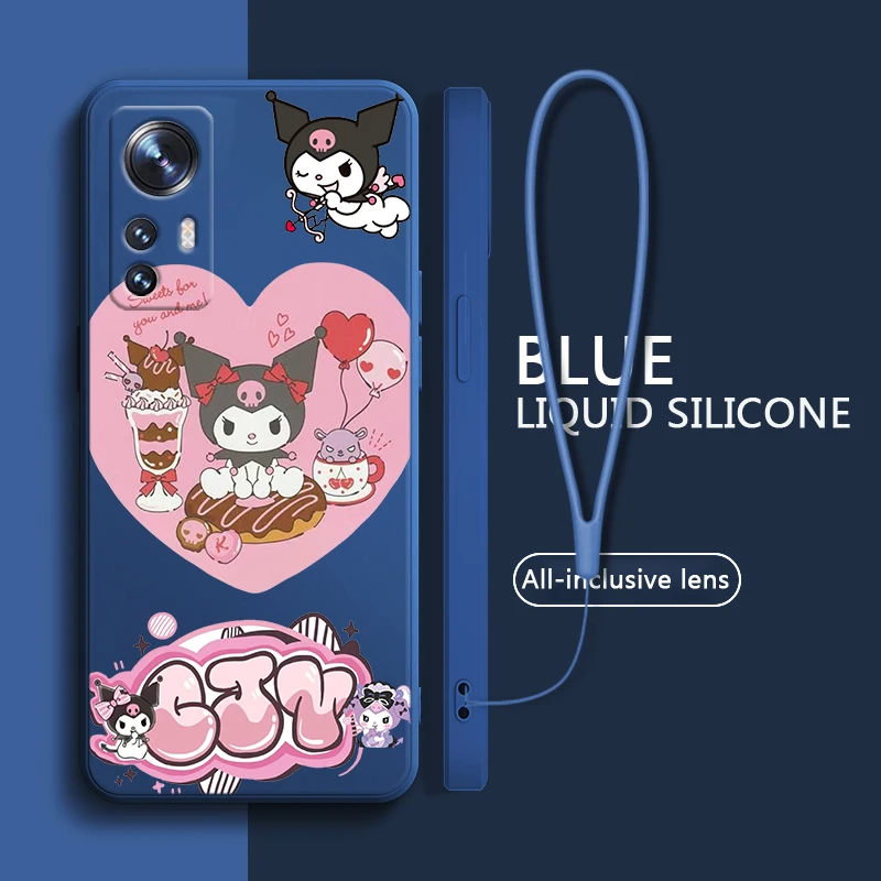 

Kuromi cute Phone Case For Xiaomi Mi 12T 12S 12 11T 11 10T 10S 10 9 SE CC9E Ultra Lite Pro Liquid Rope Cover