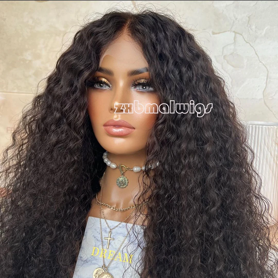 Женский парик из синтетических волос на сетке спереди QW самый темный коричневый