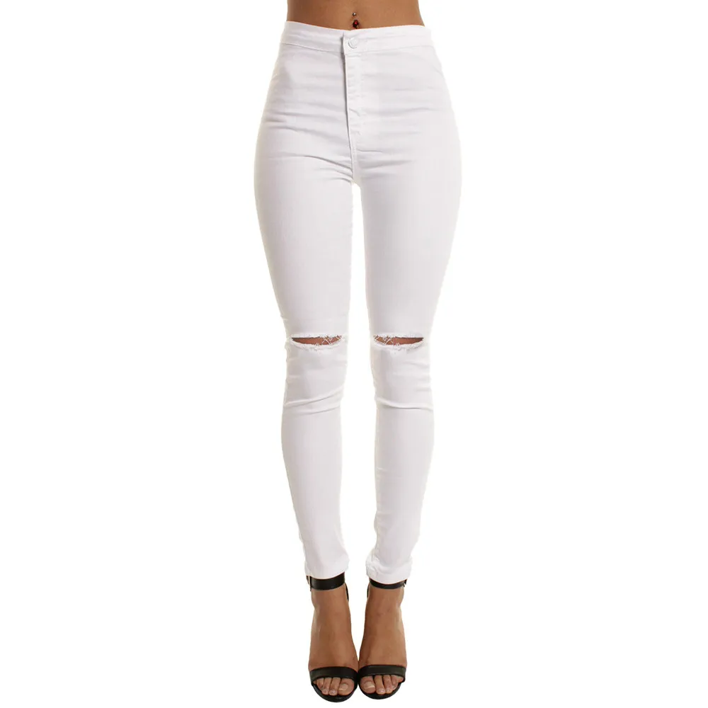 

Blue Jean Pants for Women Skinny Trousers Zippers Pants Jeans Slim Hole Casual Long Daily Sexy Solid Blue Jeans Women Size 2