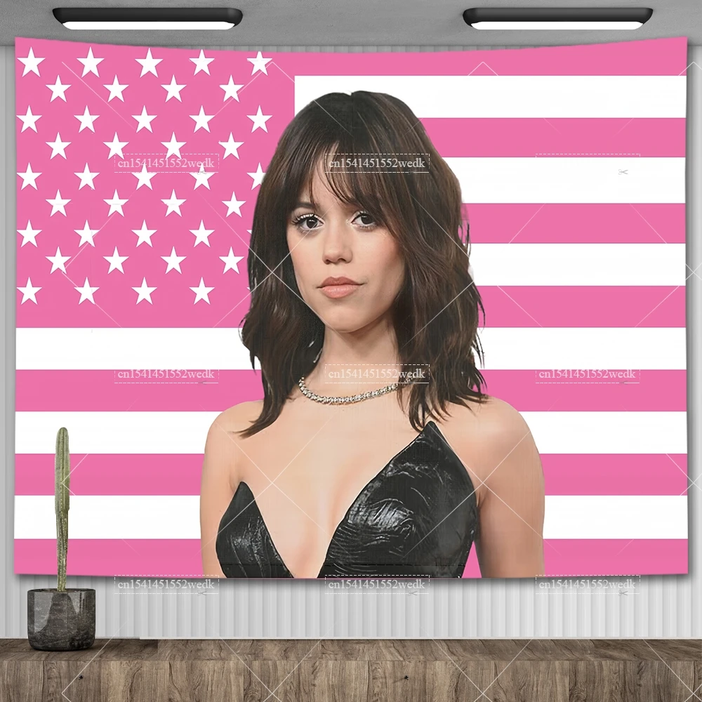 Гобелен Jenna Ortega с американским флагом