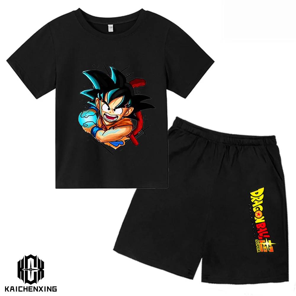 

Summer Fashion Dragon Ball Tshirt Kids Setsharajuku Baby Boys Goku Shorts Sleeve Girls Clothing Tees Anime Men Women Clothes