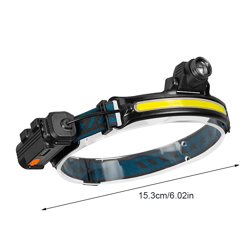 

Camping Headlight LED Multifunctional Hand Induction Fishing Headlamp Outdoor Rechargeable Riding Head-Mounted Flashlight