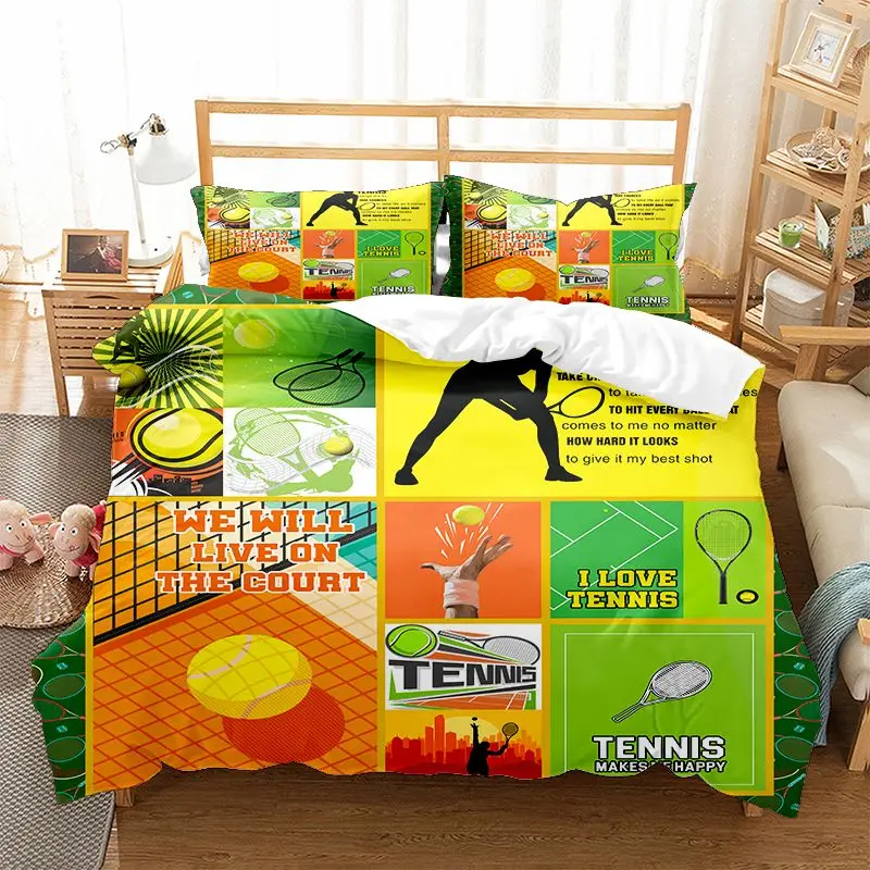 

Ball Sports Football Soccer Baseball Pattern Puck Tennis Painting Multiple Color Duvet Cover Set Bed Pillowcases