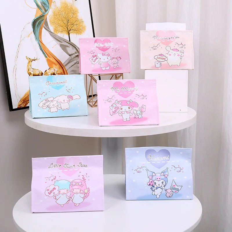 

Anime Sanriosed Kuromi Mymelody Cinnamorol leather Tissue Box Car Toilet Pumping box Kitchen Desktop cute Storage Box Wholesale