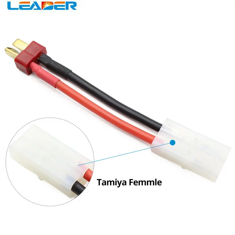 

LEADER SOLAR 1/5/10/20pcs/Lot Tamiya Female To Dean Plug Male 14 AWG Silicone Wire Connector Adapter 60MM for RC Model