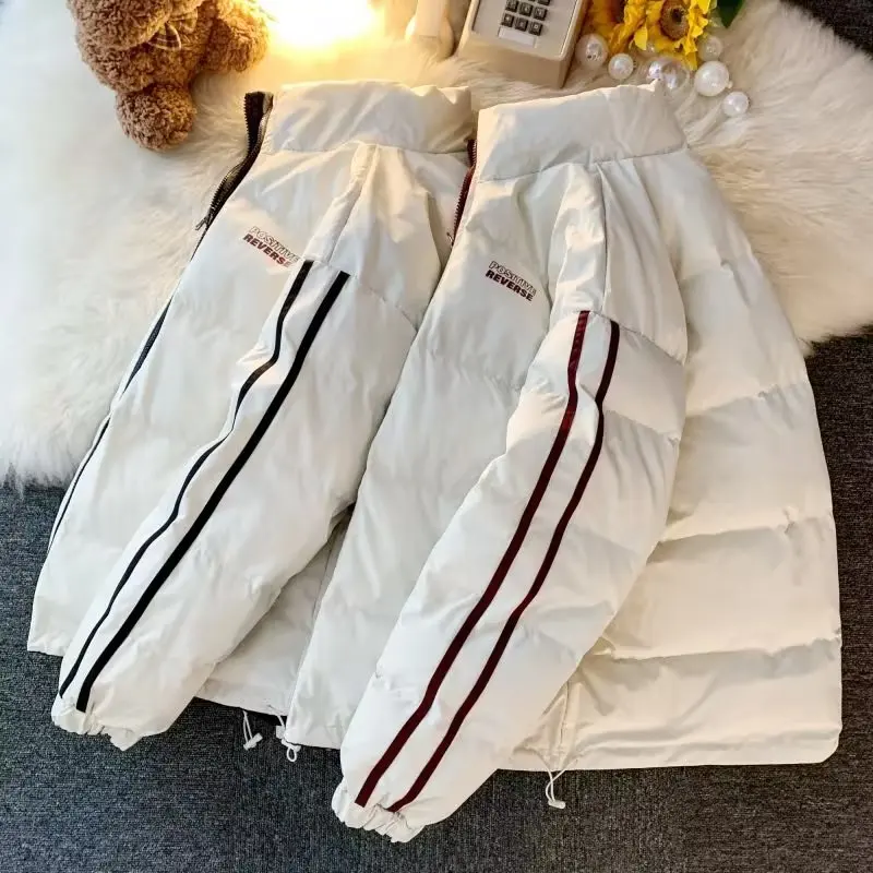 Winterr Coat High Quality Simple Solid Color Both Sides To Wear Parkas Men Women Cotton Padded Heavy Jacket Tops