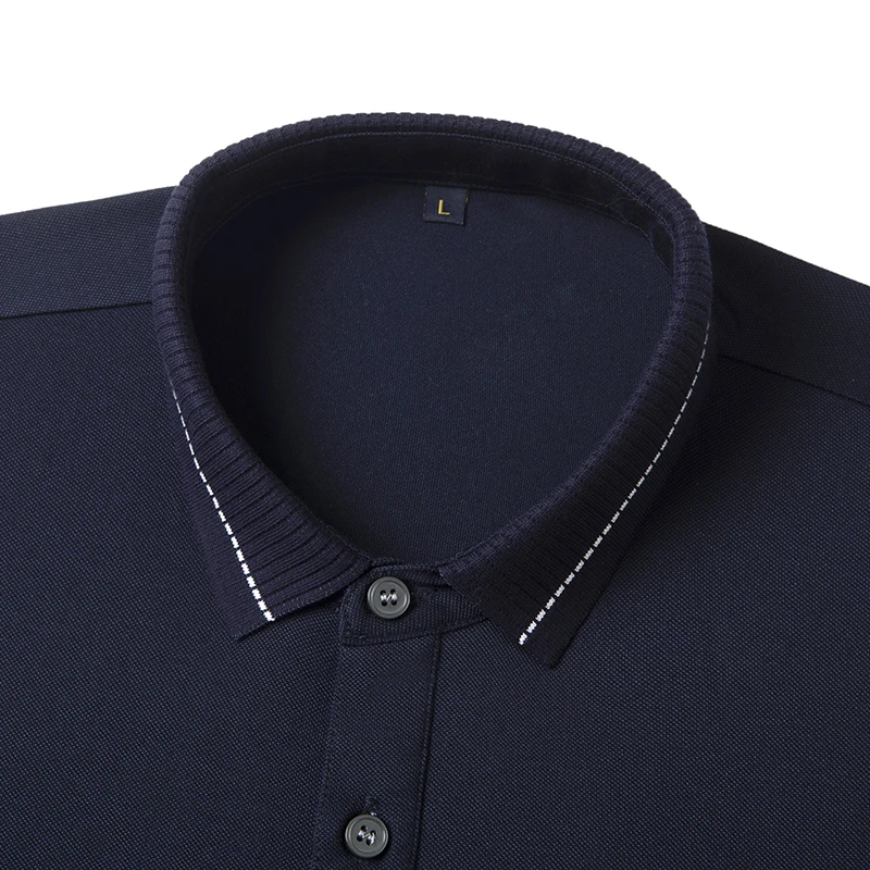 Мужская приталенная рубашка-поло с отложным воротником и короткими рукавами |