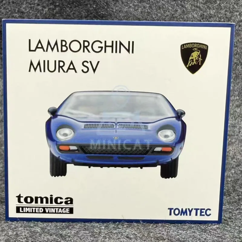 Фото В наличии: Коллекционная модель автомобиля Miura SV 1:64, синяя, из литого сплава, имитация, креативный декоративный предмет, праздничный подарок №2