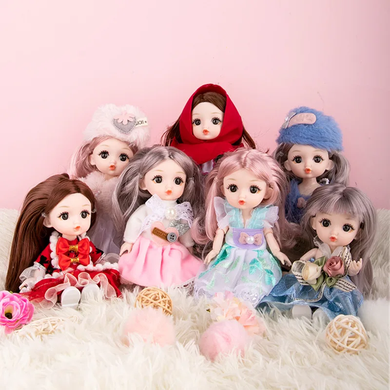 

Кукла шарнирная игрушечная, 16 см, с подвижными 3d-глазами