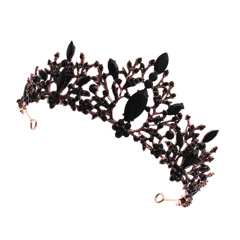 

Черная Корона в стиле барокко, искусственные волосы невесты, шикарное женское украшение, фотореквизит, тиара для невесты