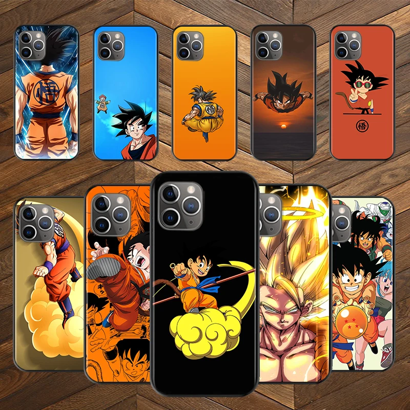 

Goku Dragon Ball Cartoon For iPhone 12 Pro Max Mini 11 Pro XS Max X XR 6S 6 7 8 Plus 5S Soft Black Phone Case