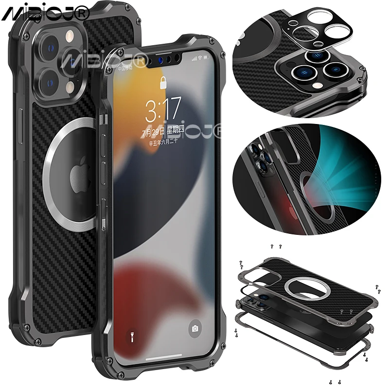 Ceny Ochrona Obiektywu Z Włókna Węglowego Etui Na Telefon IPhone 14 13 12 11 Pro Max Mini Ultra Cienka Metalowa Osłona Zderzaka