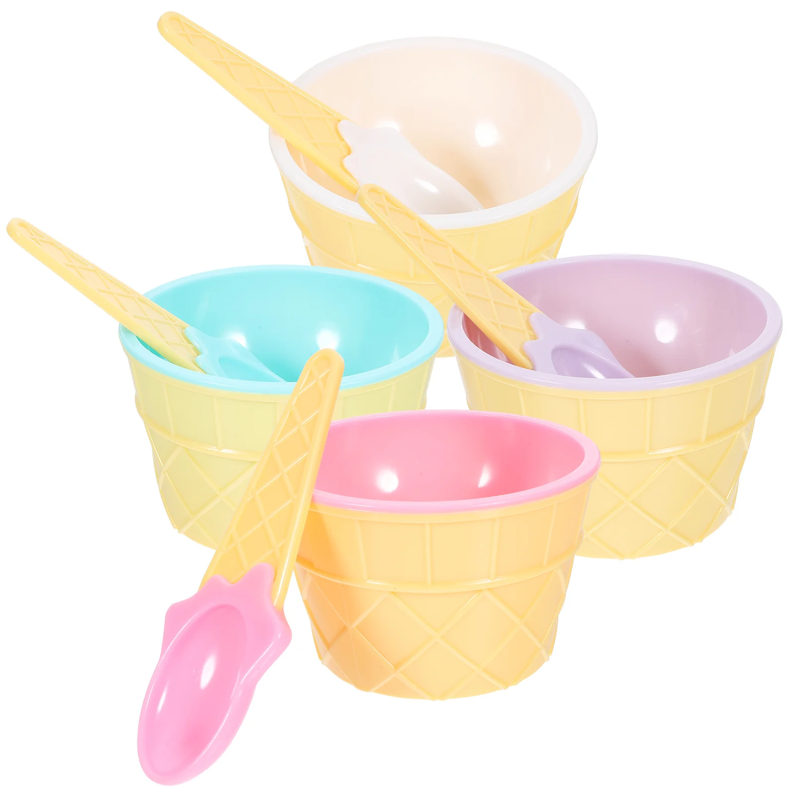 

Kids Cereal Bowl Ice Cream Cup Party Favors Plates Fruit Bowls Double Layer Dishes