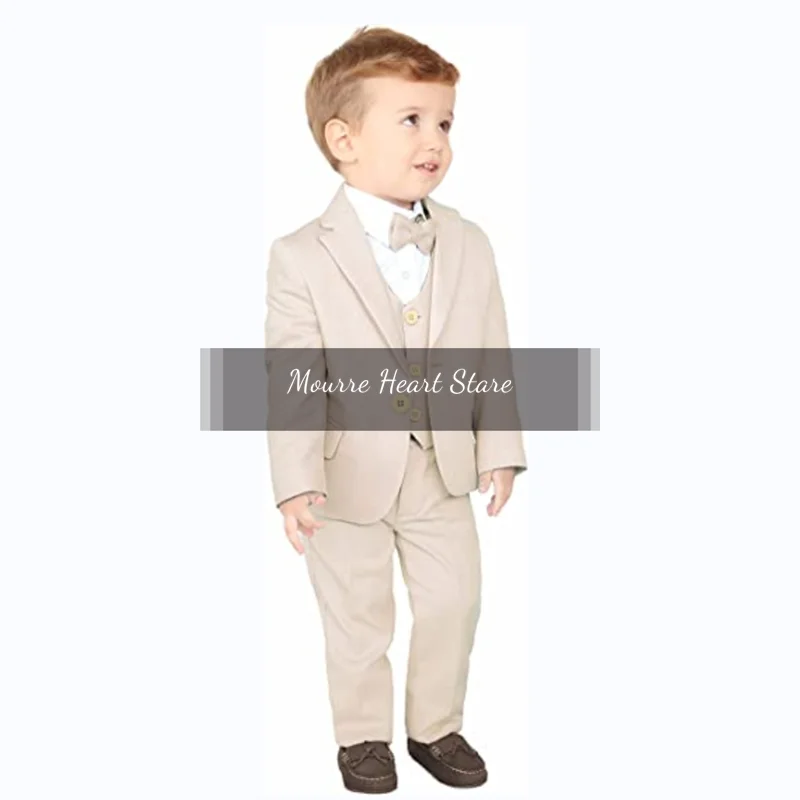 Boys Suits 3 Piece Set Formal Blazer Set Jacket+Vest+Pants Baby Kids Outfit Costumes Wedding Tuxedo