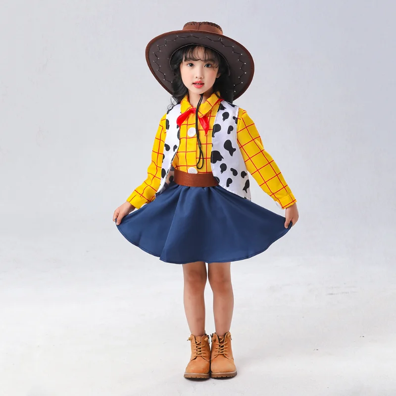 

Anime Jessie Costume Girls Kid Halloween Fancy Party West Cowboy Cosplay Dress Up