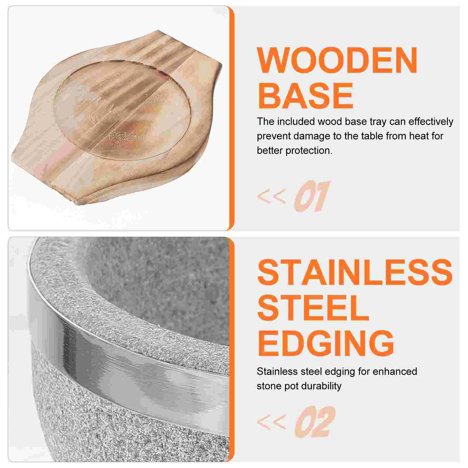 Каменная миска тушеная курица рис кухонная утварь бибимбап суп деревянные миски