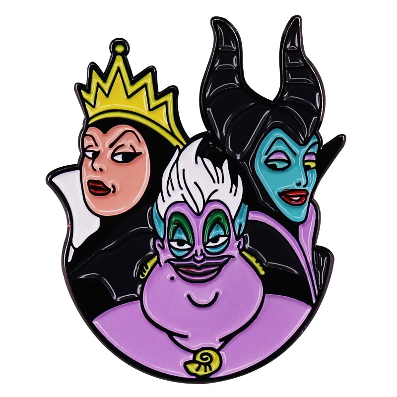 

The Villain Fairy Tale Film Metal Badge Cartoon Sleeping Charm Evil Queen Wusula Brooch Women's Clothing Accessories Lapel Pin