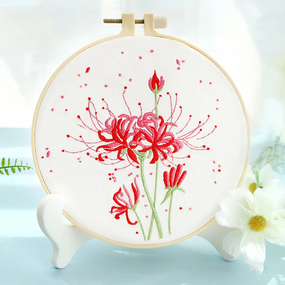 Starter Kit With Instructions Diy Cross Stitch Set Flowers P