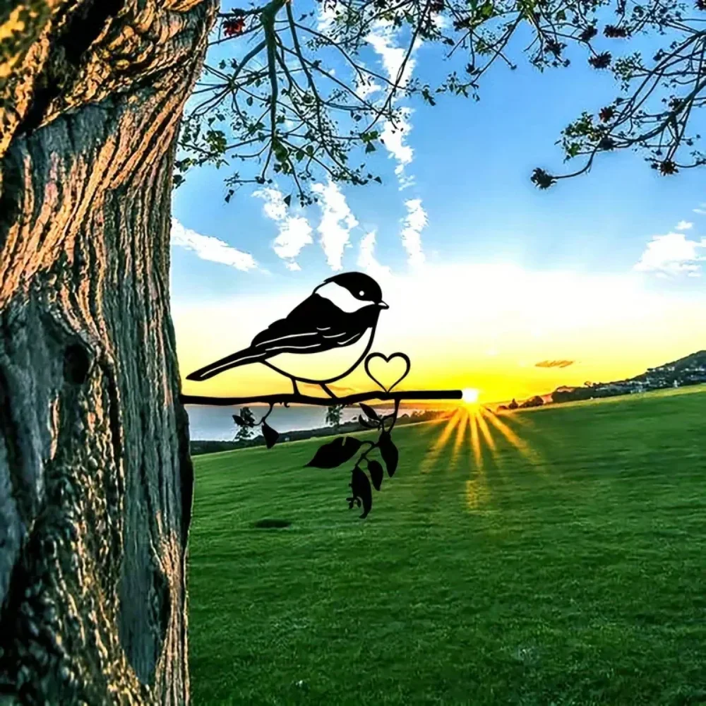 Декоративная металлическая стена с силуэтом птицы на ветке для дома сада двора