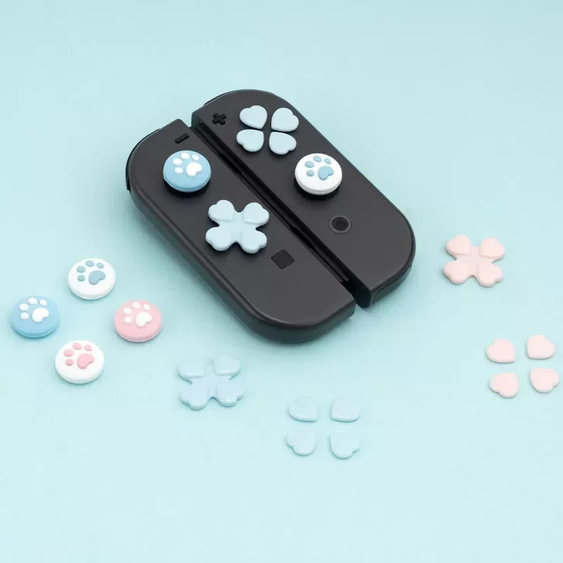

Switch Cat Paw Thumb Grip Cap Joystick Button Stickers Key Skin Cover Shell NS Thumbstick Case For Nintendo Switch Accessories