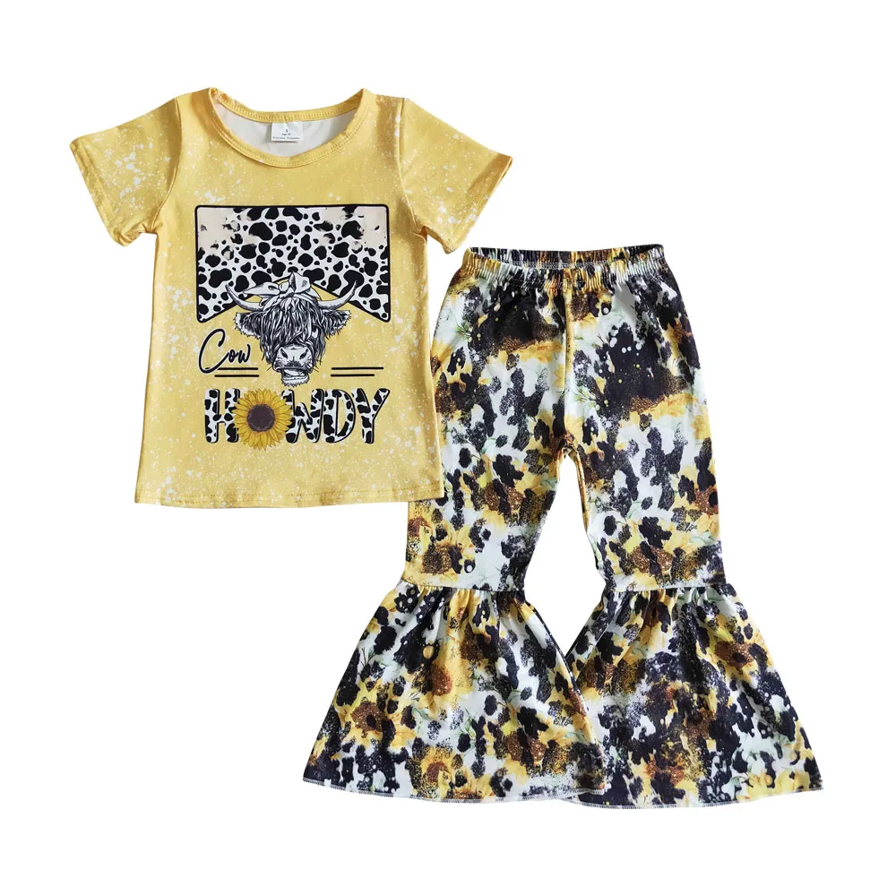 RTS Одежда для младенцев желтая футболка с изображением воющего подсолнуха