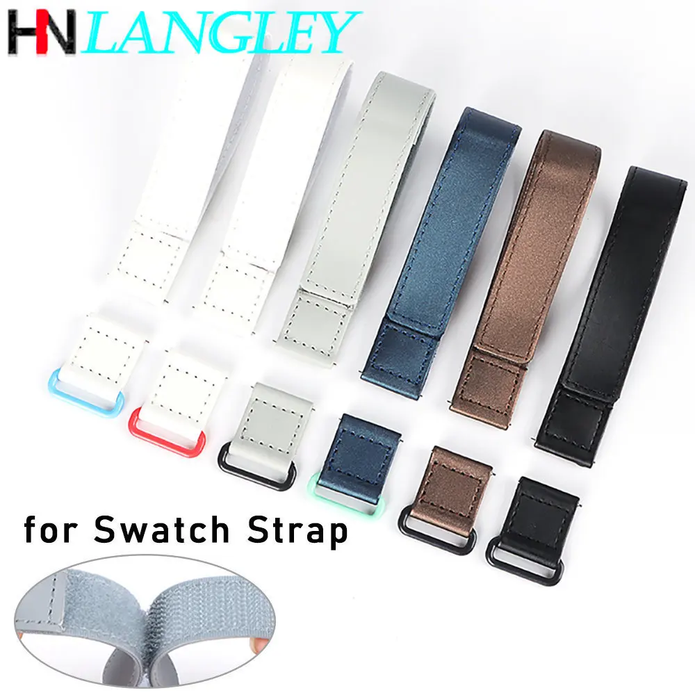 

Leather Canvas Watchband for Omega Seamaster 300 for Swatch Co-Branded Watch Strap 20mm Quick Release Band Sport Wrist Bracelets