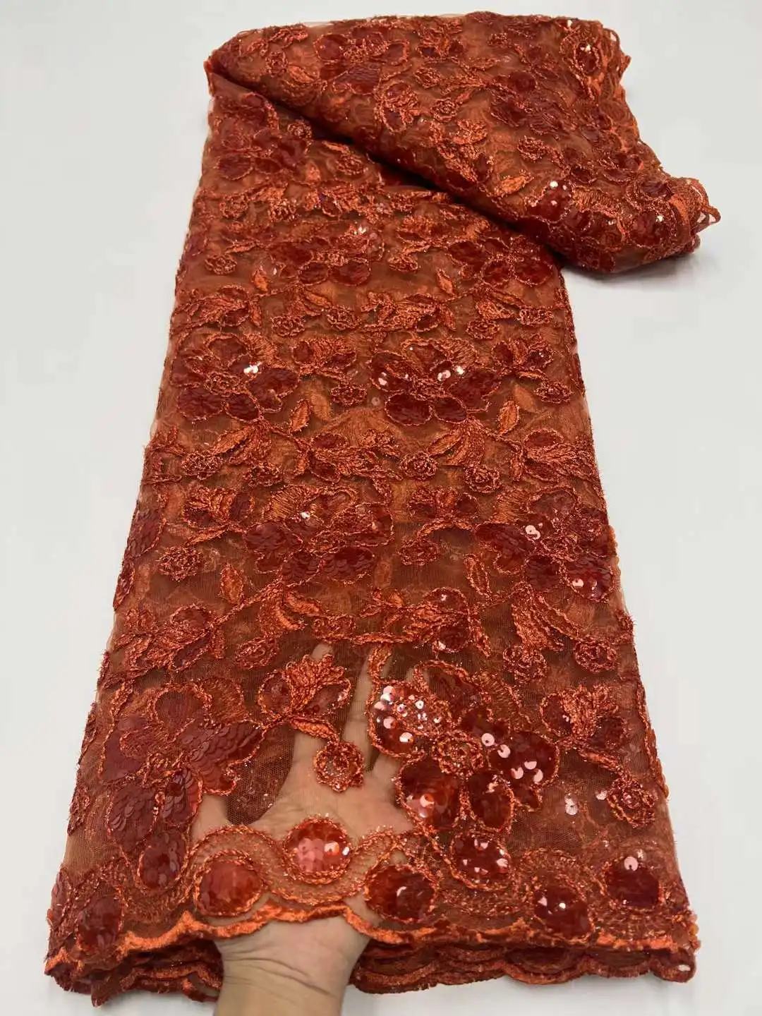 Африканская сетчатая кружевная ткань с блестками 2024 Высококачественная