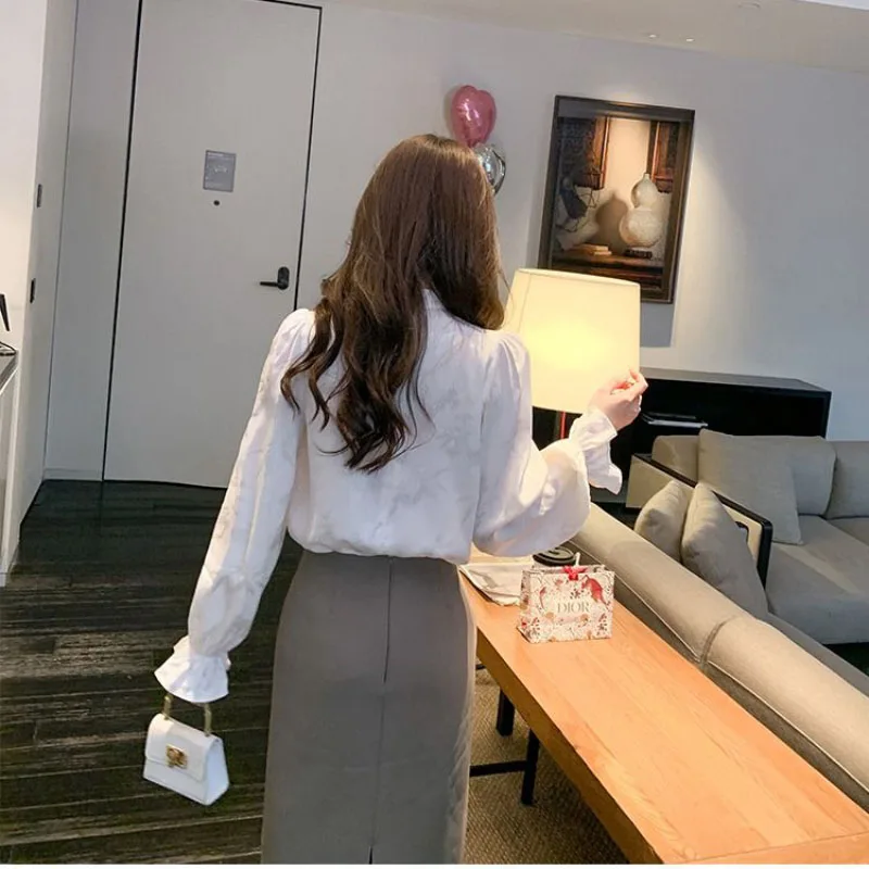 Новая женская рубашка с жаккардовыми пуговицами в китайском стиле весна-осень 2023