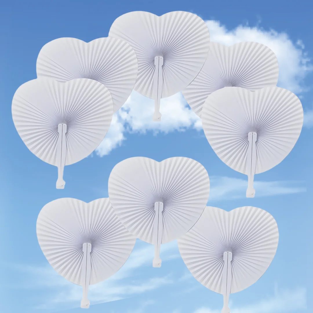 

Круглые складные веера белые 6/12/24 шт.