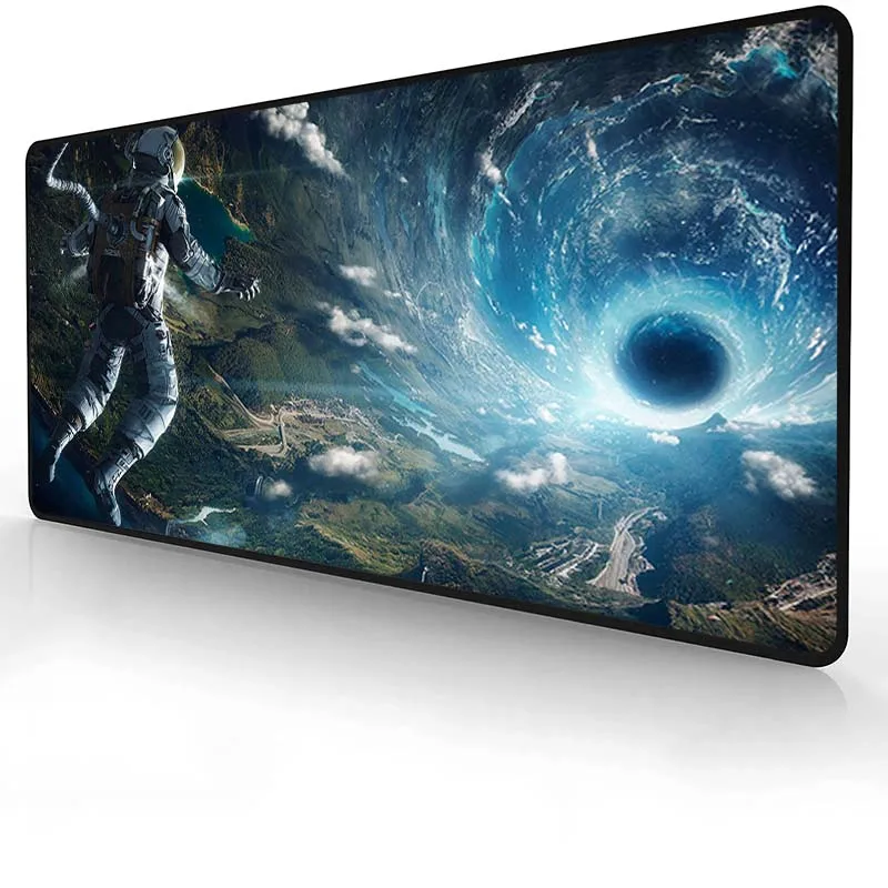 

Коврик для мыши с астронавтом и черными отверстиями, компьютерный Настольный коврик для мыши, игровые аксессуары в стиле аниме для настольных игр