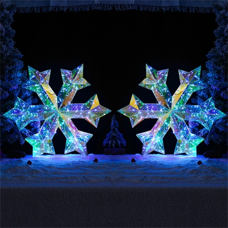 Многоцветный 3D светодиодный ночник со снежинкой креативная лампа для украшения