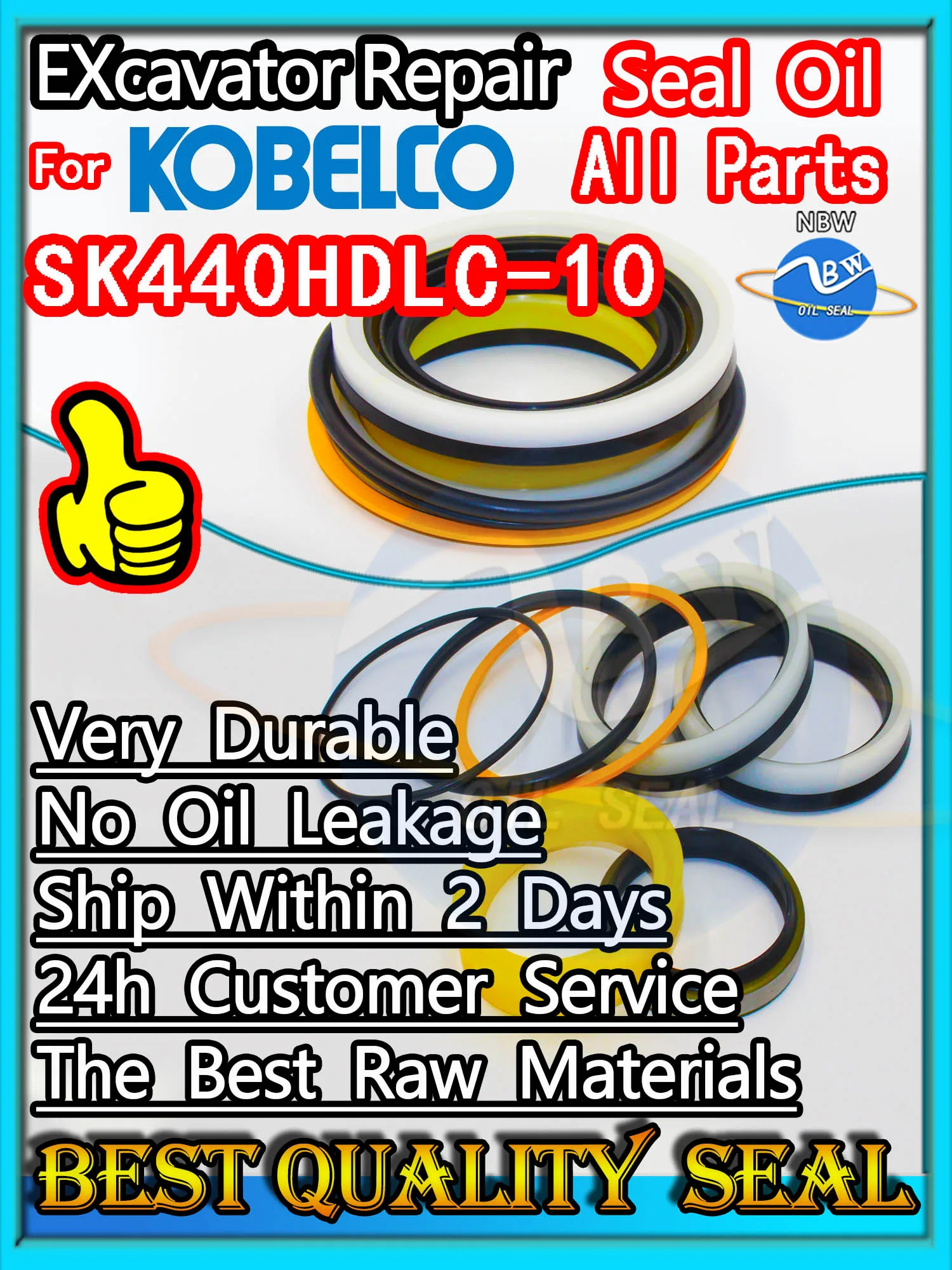 

For KOBELCO SK440HDLC-10 High Quality Oil Seal Kit Excavator Repair SK440HDLC 10 O-ring Cylinder BOOM ARM Bucket Hydraulic Pump