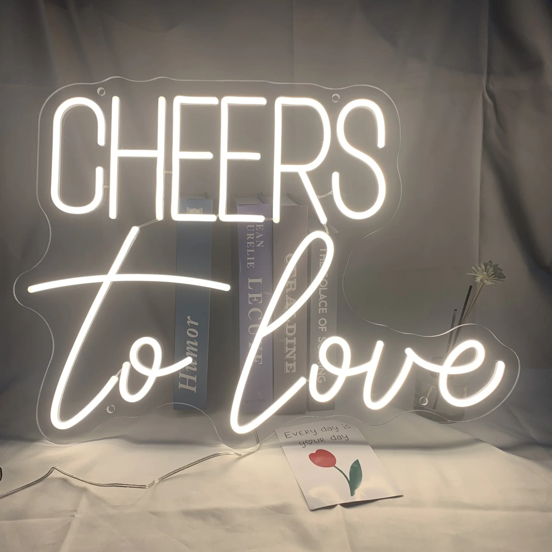 Custom Cheers To Love Led Neon Sign Personalized for Wedding Signs Wedding Party