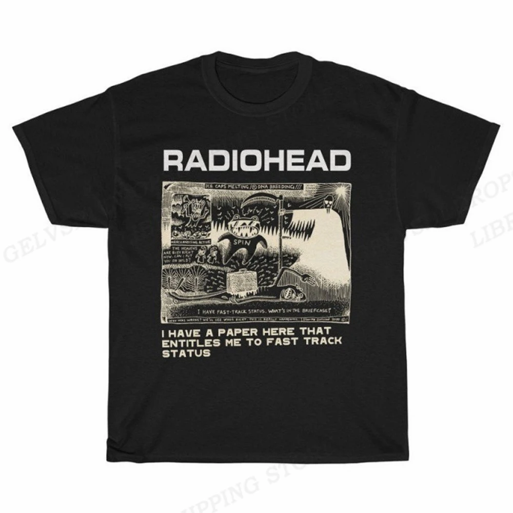 

Vintage Radiohead T Shirt Men Fashion T-shirts Cotton Tshirt Kids Y2k Tops Tees Rapper Rock Tshirt Women Tops DIY Camisetas Boy