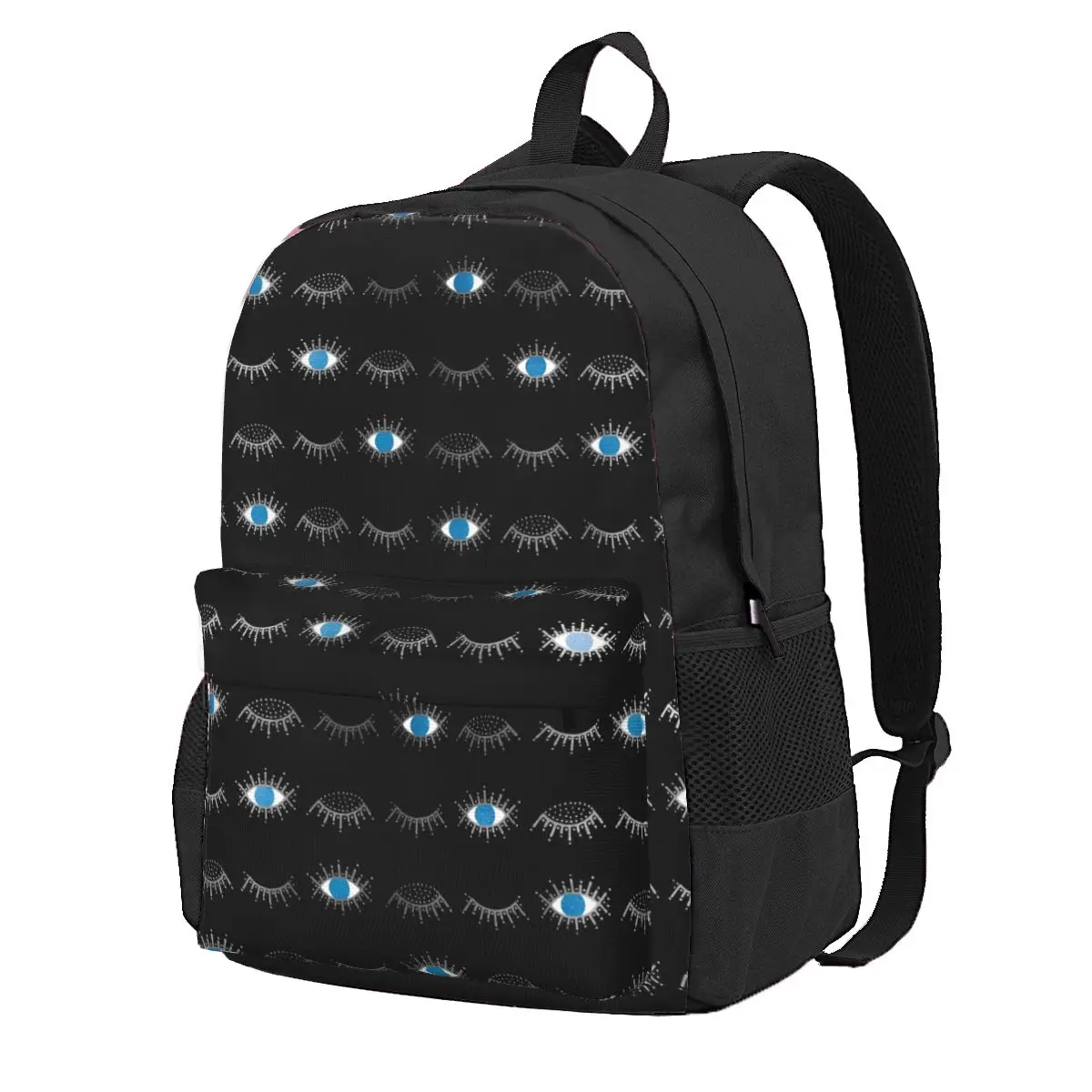 

Eyelashes Nazar Mati Backpack Blue Evil Eye Outdoor Backpacks Female Custom Large School Bags Pretty Rucksack