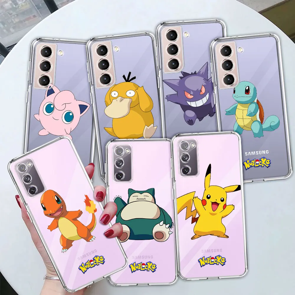 

Pikachu Pokemon Case for Samsung Galaxy S20 FE S22 Ultra S21 Plus S10 S9 Note 20 10 Lite Soft Phone Cover Silicone Funda