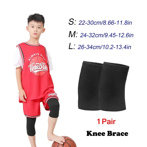1 пара детский бандаж на колено, бамбуковый угольный бандаж на колено, детский наколенник, Детские наколенники для баскетбола, волейбола, спорта