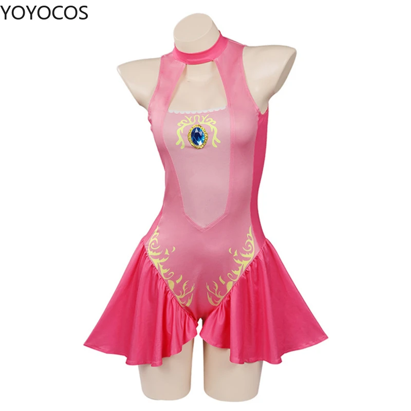 

YOYOCOS принцесса персиковый купальник косплей костюм Купальники наряды Хэллоуин Карнавальный Костюм