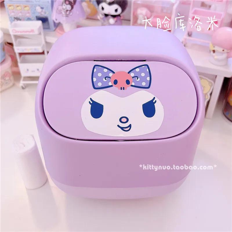 Милая Крышка для мусорного ведра My Melody Littletwinstars Kuromi Kawaii настольная корзина мусора